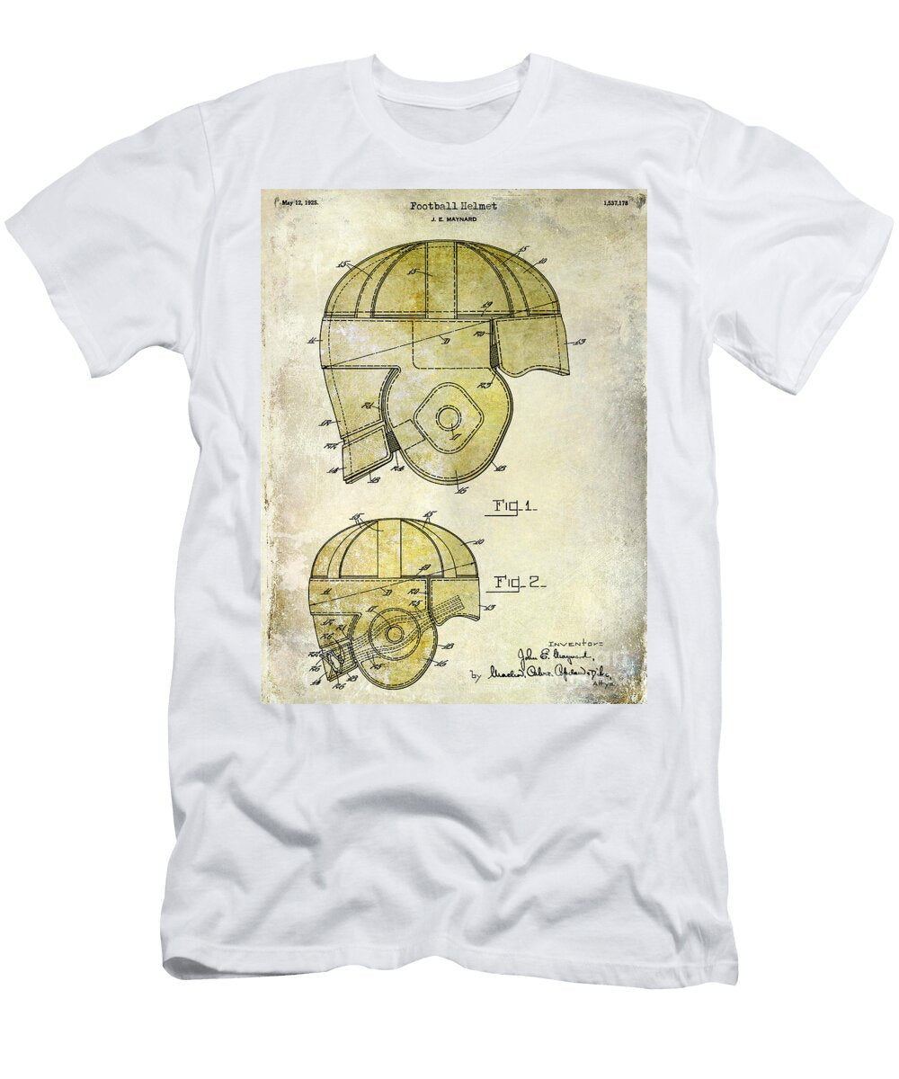 1 1925 Football Helmet Patent Drawing 2 Tone Jon Neidert T-Shirt