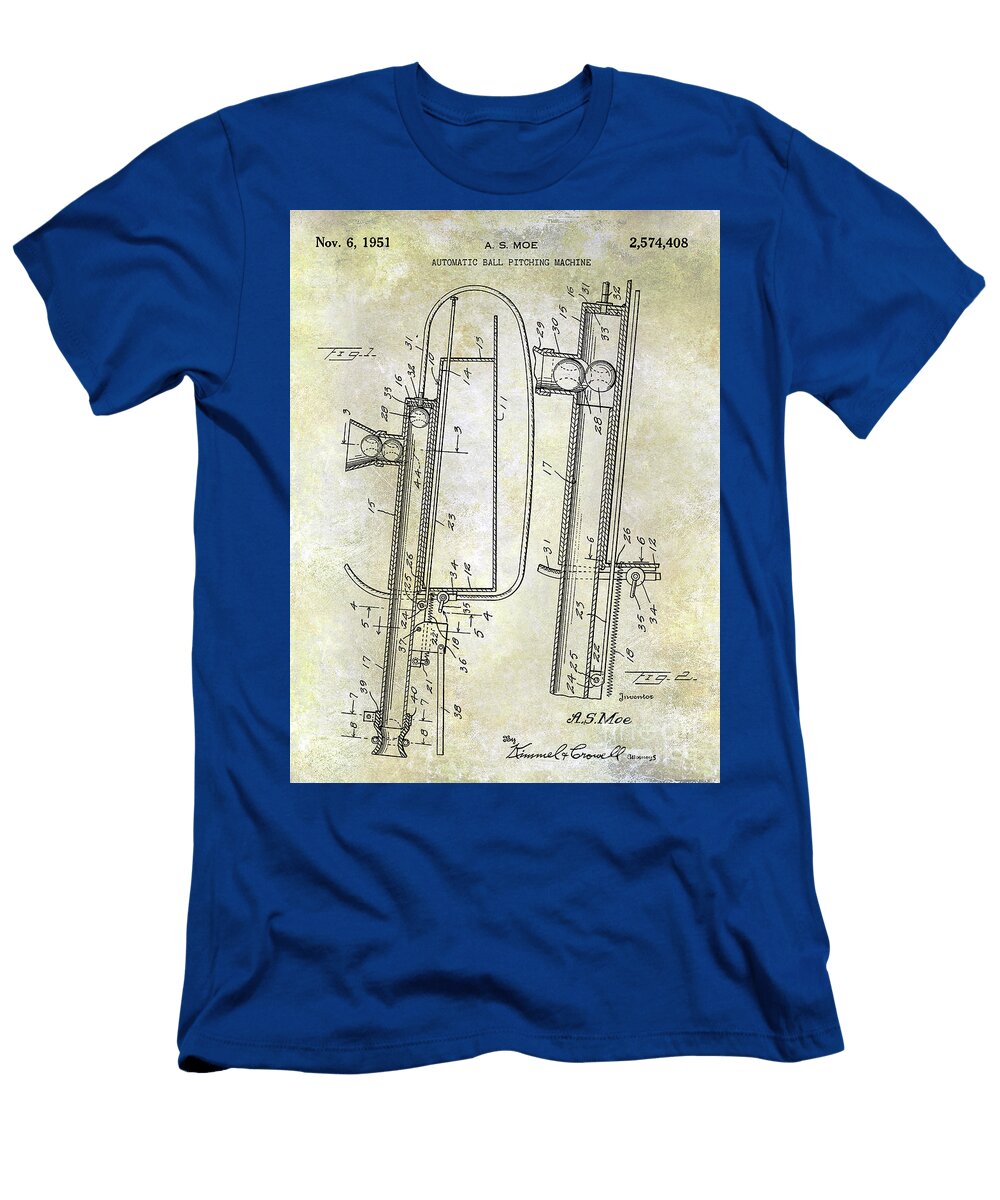 1 1951 Baseball Pitching Machine Patent Jon Neidert T-Shirt