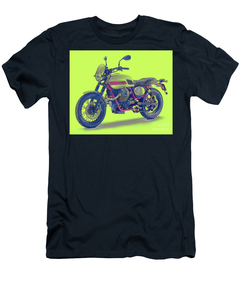 1 2016 Moto Guzzi V7ii Stornellopop Art Brush and Bike T-Shirt
