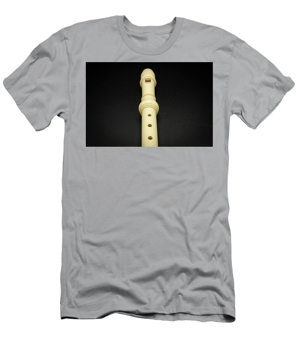 1 a Plastic Soprano Recorder Lying on Black Background Stefan Rotter T-Shirt