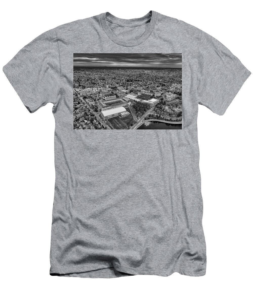 1 Aerial View of Boston College Campus Mountain Dreams T-Shirt