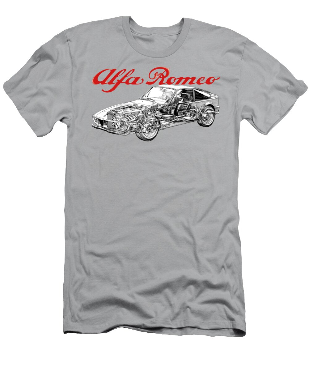 1 Alfa Romeo Junior Z Cutaway Automotive Art Vladislav Shapovalenko T-Shirt