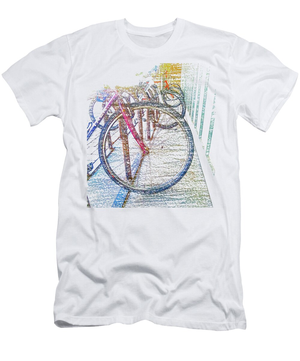 1 Bike Rack Pastels Jim Thomas T-Shirt