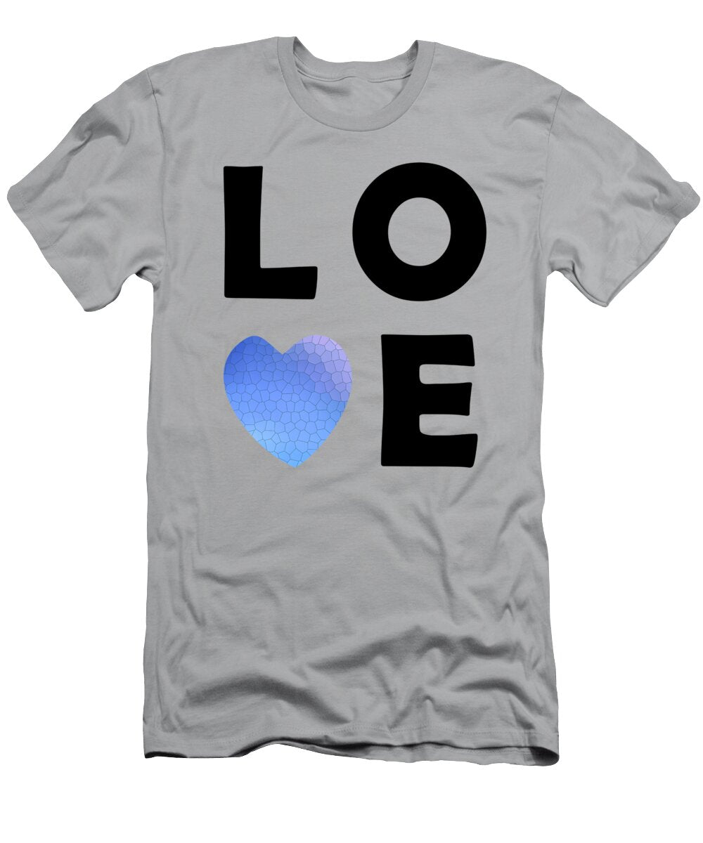 1 Blue Mosaic Stained Glass with Pink Highlights Elena Sysoeva T-Shirt