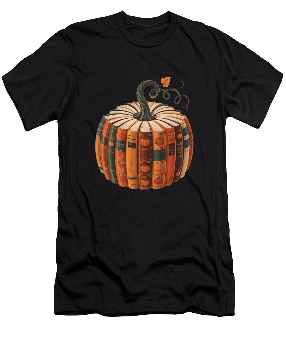 1 Bookish Pumpkin Fall Reading Lovers Moon T-Shirt