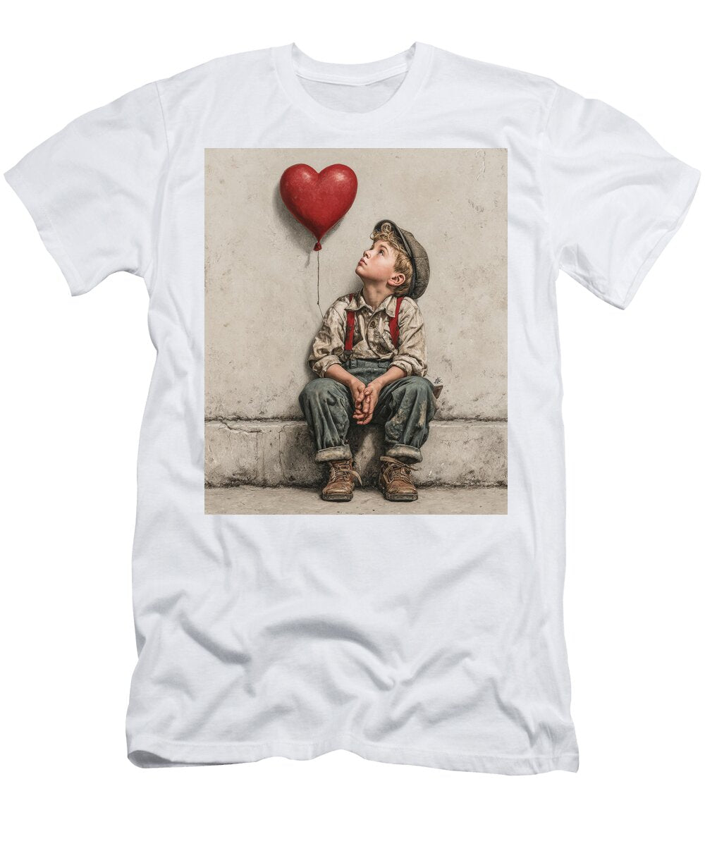 1 Boy with Heart Balloon Kevin Walker and Pixel Reverie T-Shirt