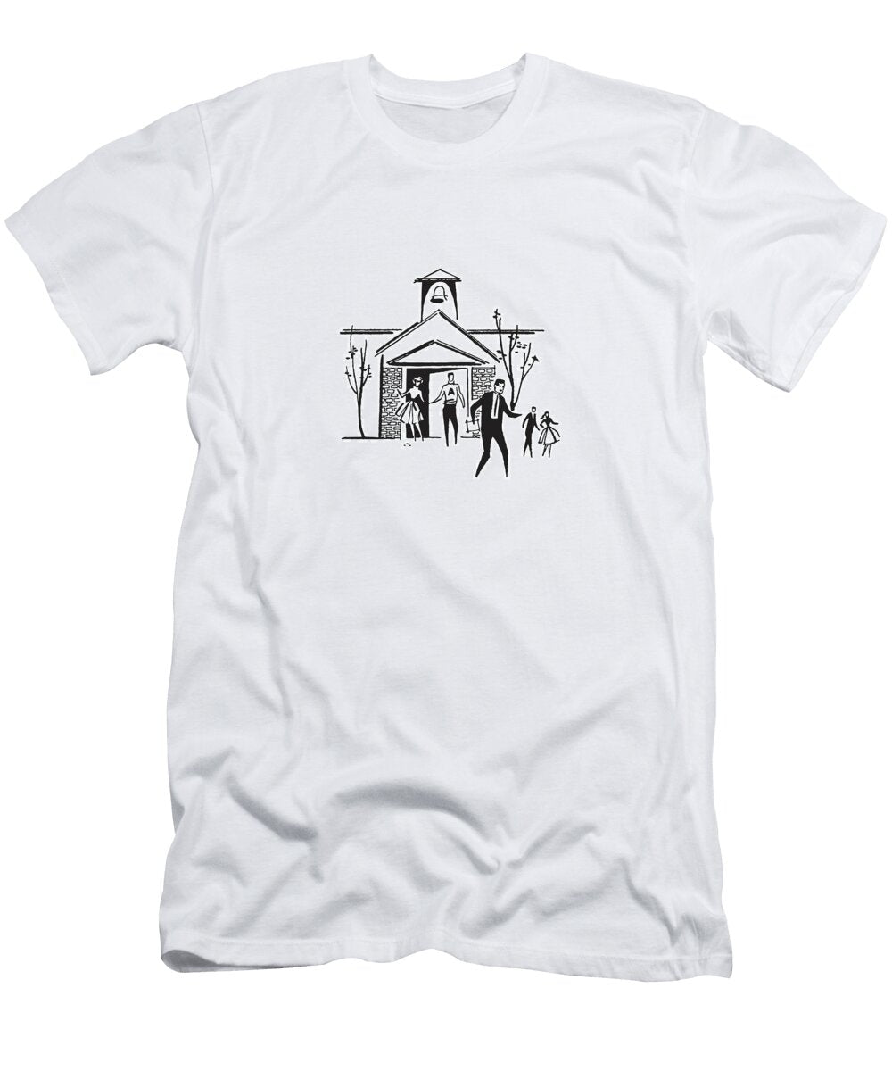 1 Building on College Campus and Students Csa Images T-Shirt