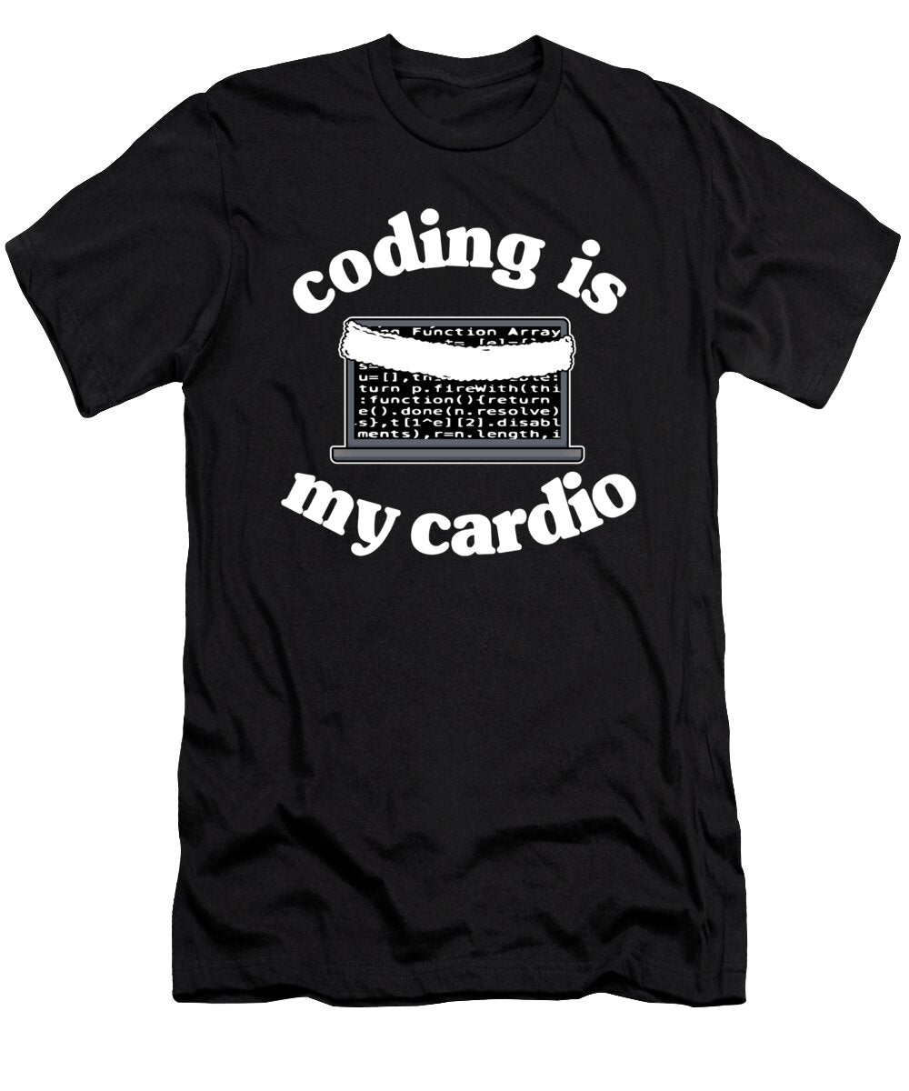 1 Coding Is My Cardio Funny Programmer Coder Gift Lisa Stronzi T-Shirt