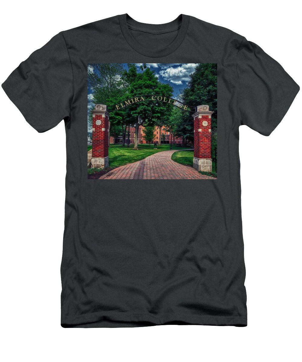 1 Elmira College Arch and Entrance Mountain Dreams T-Shirt