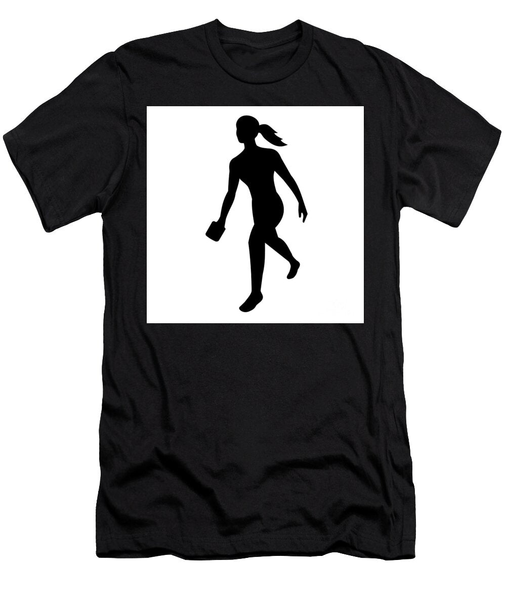 1 Female Cornhole Player Throwing Bag Front View Silhouette Aloysius Patrimonio T-Shirt