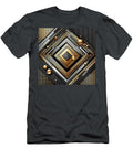 1 Gold and Silver Halftone Pattern on Geometric Black Background Talha Khan T-Shirt