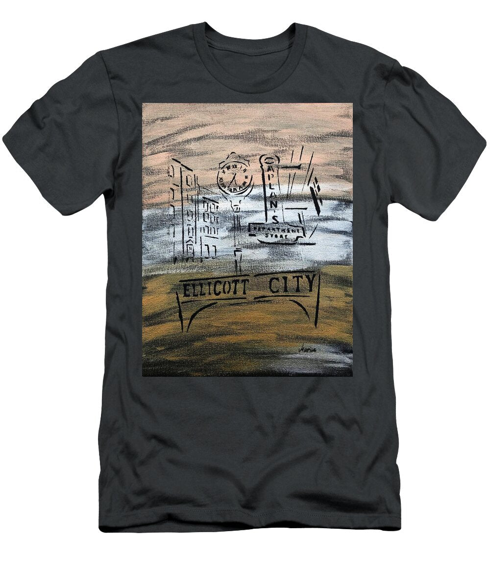 1 Historic Ellicott City Main Street Landmarks Marianna Mills T-Shirt