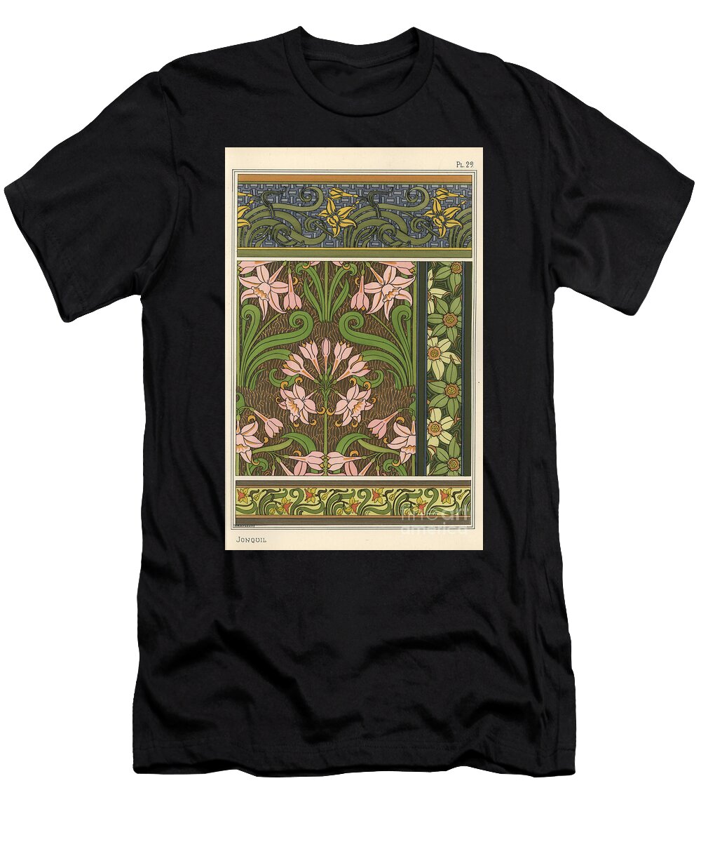 1 Jonquil Narcissus Jonquilla As Design Motif in Wallpaper and Fabric Patterns 1897 Lithograph Eugene Grasset T-Shirt