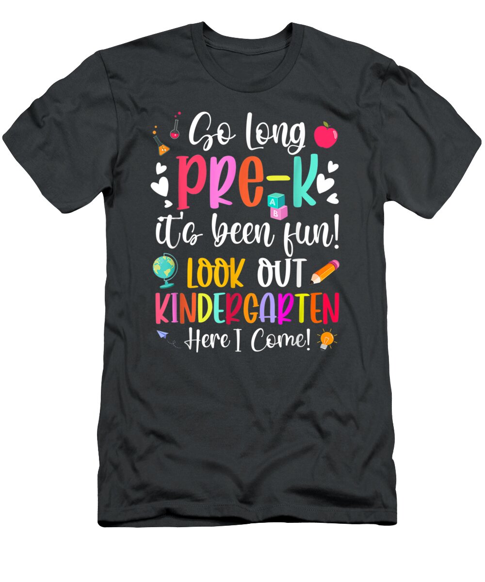 1 Kidso Long Prek Kindergarten Here I Come Graduation Junior Nelleh T-Shirt