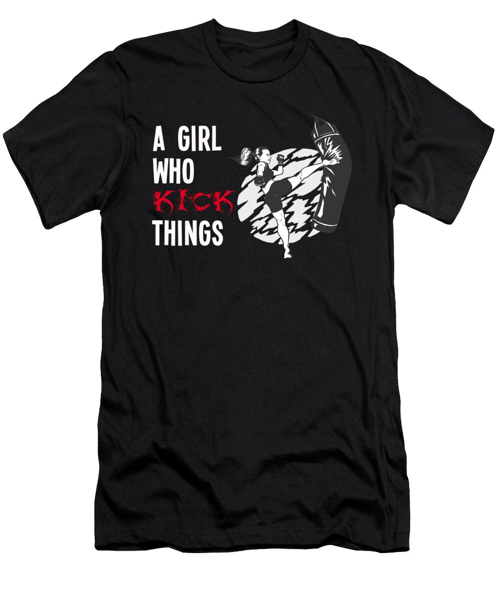 1 Ladies Kickboxing Mma Ladies Outfit Gift Benjamin Burkert T-Shirt