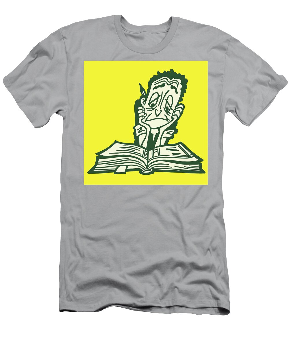 1 Man Reading a Book Csa Images T-Shirt