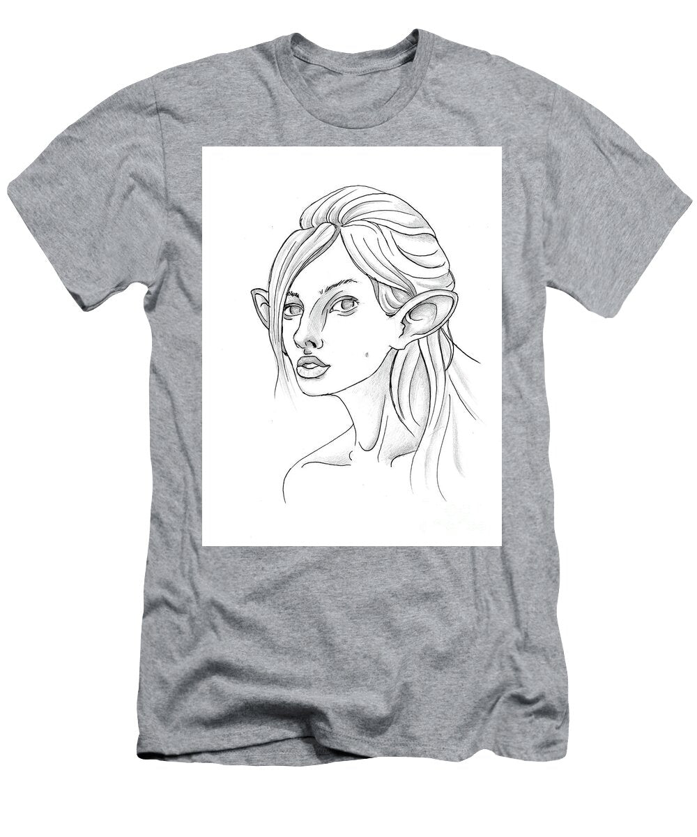 1 Mouse Girl Fantasy Character Original Hand Drawn Sketch Ink and Pencil Pavel Shamav T-Shirt