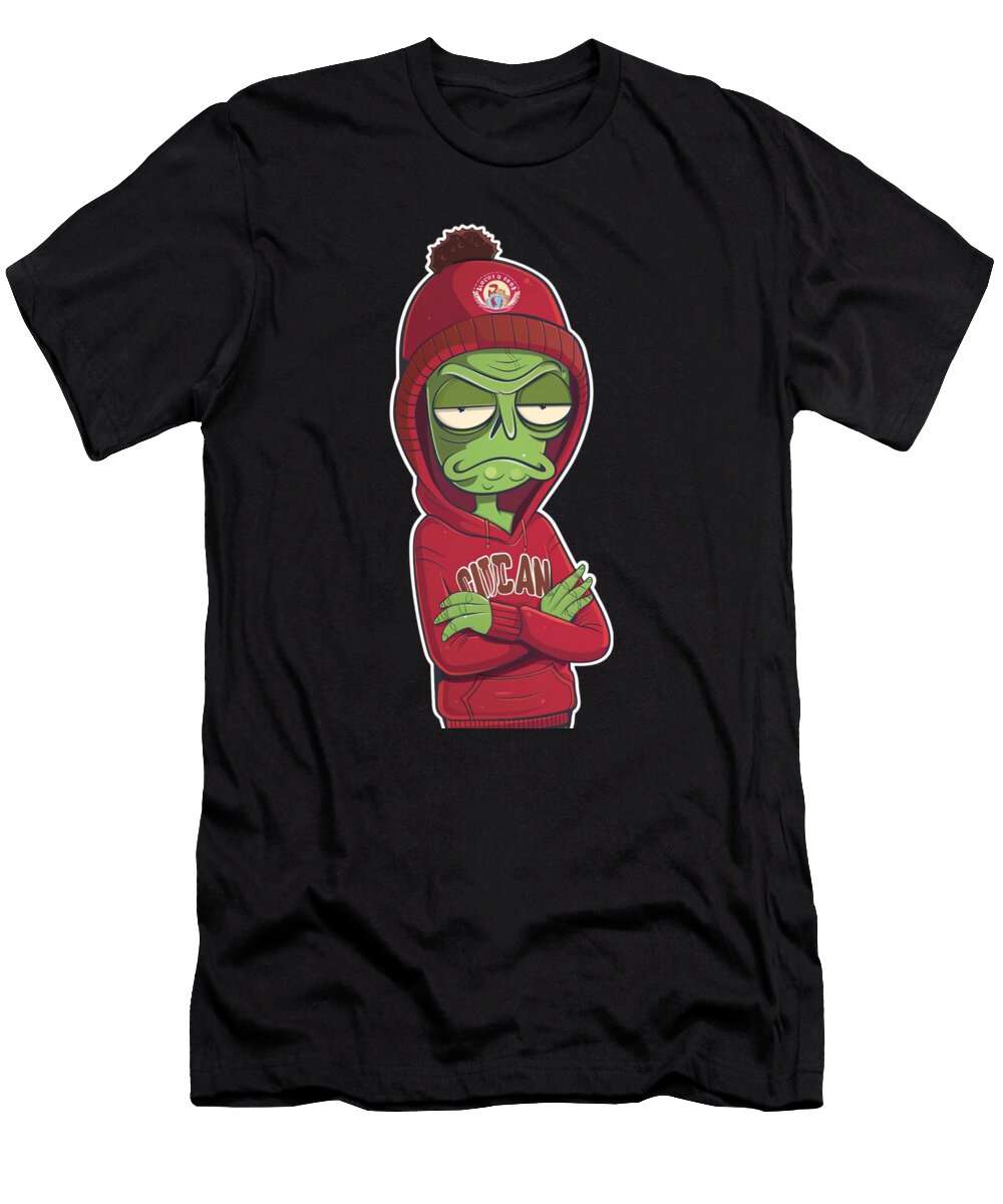 1 Rick and Morty Vs Cleveland Indians Logo Artistic Showdown Rush T-Shirt