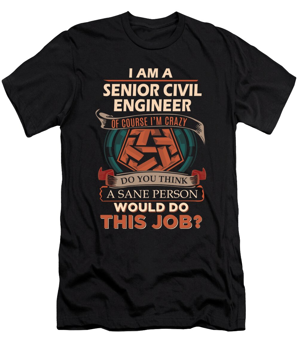 1 Senior Civil Engineer We Do Precision Job Gift Item Shi Hu Kang T-Shirt