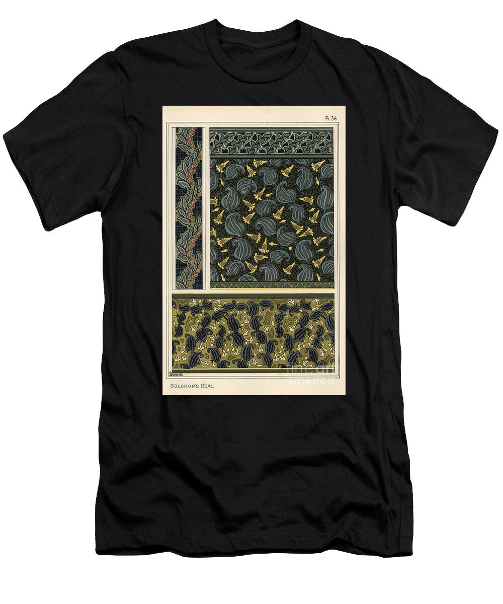 1 Solomons Seal Polygonatum Multiflorum As Design Motif in Wallpaper Borders and Fabric 1897 Lithograph Eugene Grasset T-Shirt