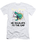 1 Team Groom We Escalate to the End Dinosaur Unicorn Florian Dold Art T-Shirt