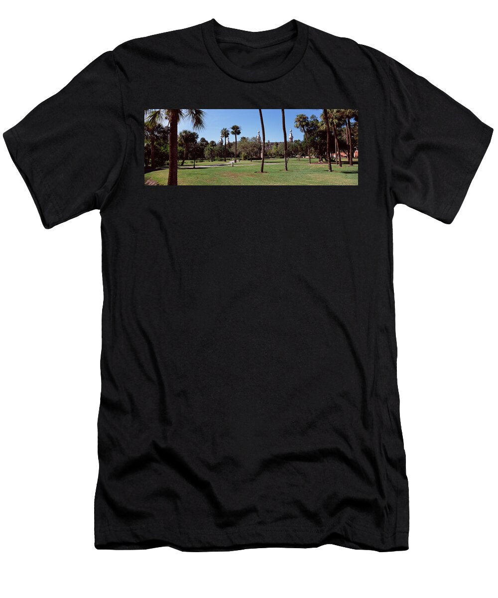 1 Trees in a Campus Plant Park Panoramic Images T-Shirt