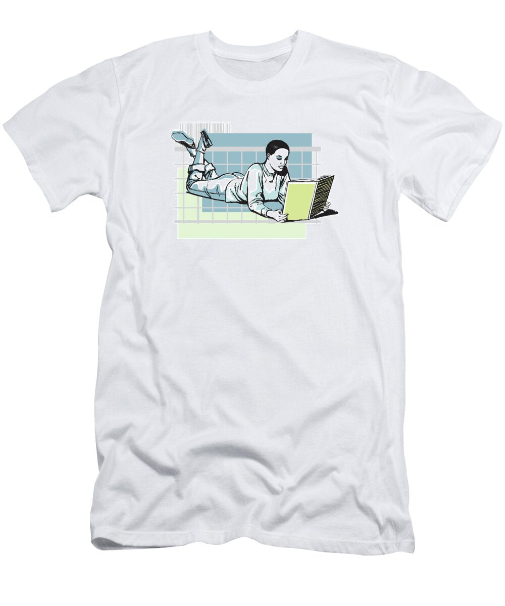 1 Woman Reading on Floor Csa Images T-Shirt
