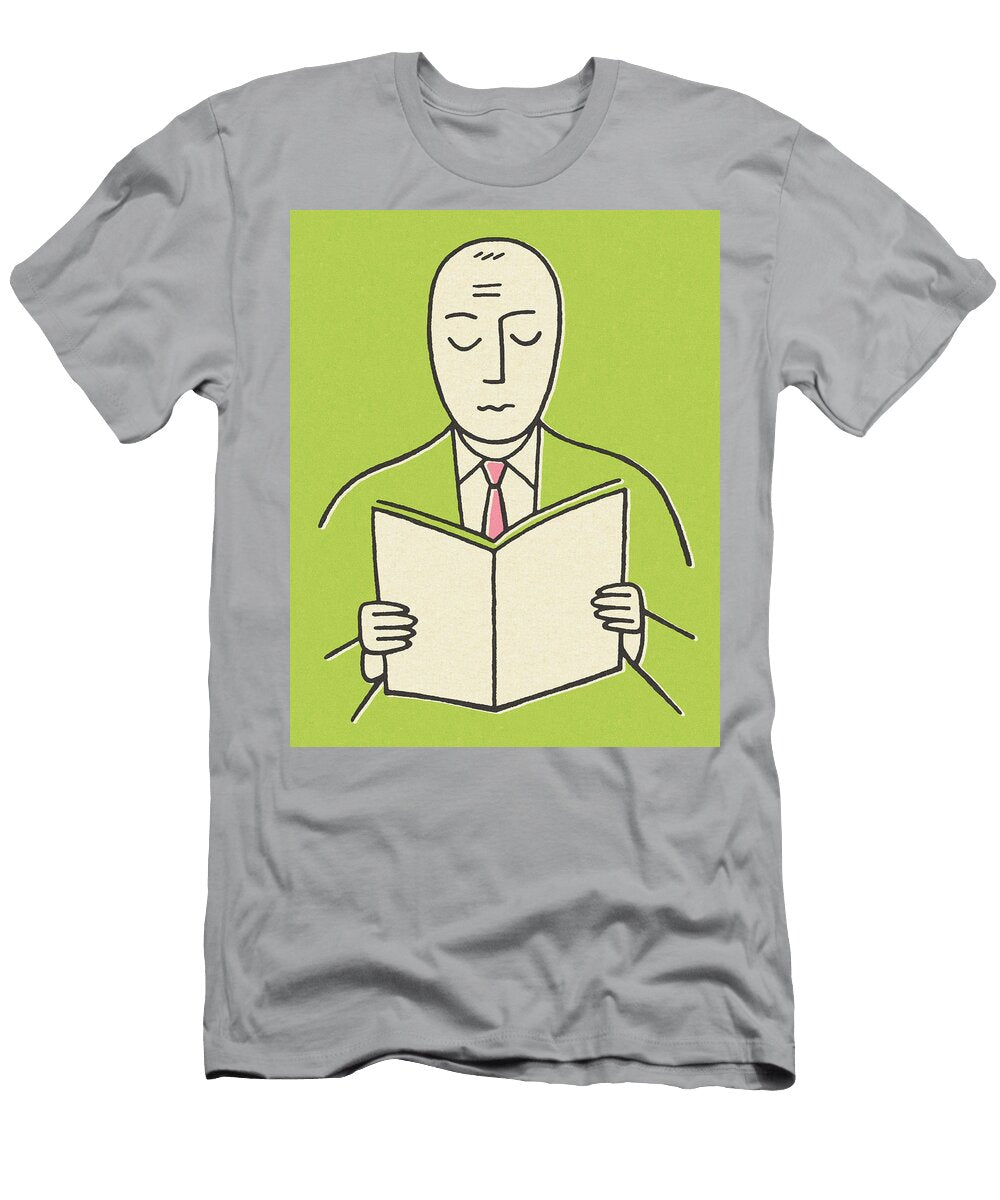 11 Man Reading a Book Csa Images T-Shirt