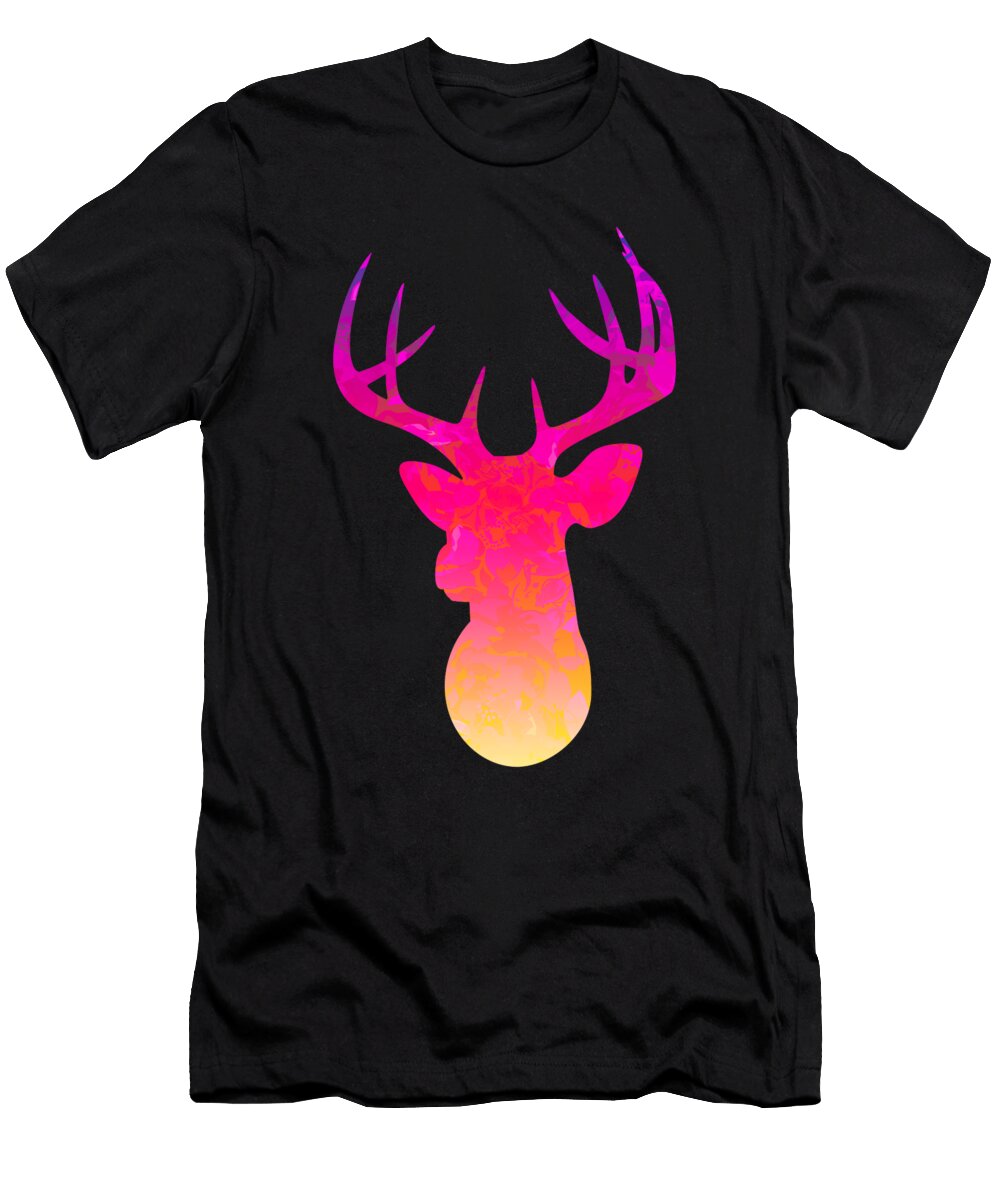 18 Abstract Dear Head Illustration Calnyto T-Shirt