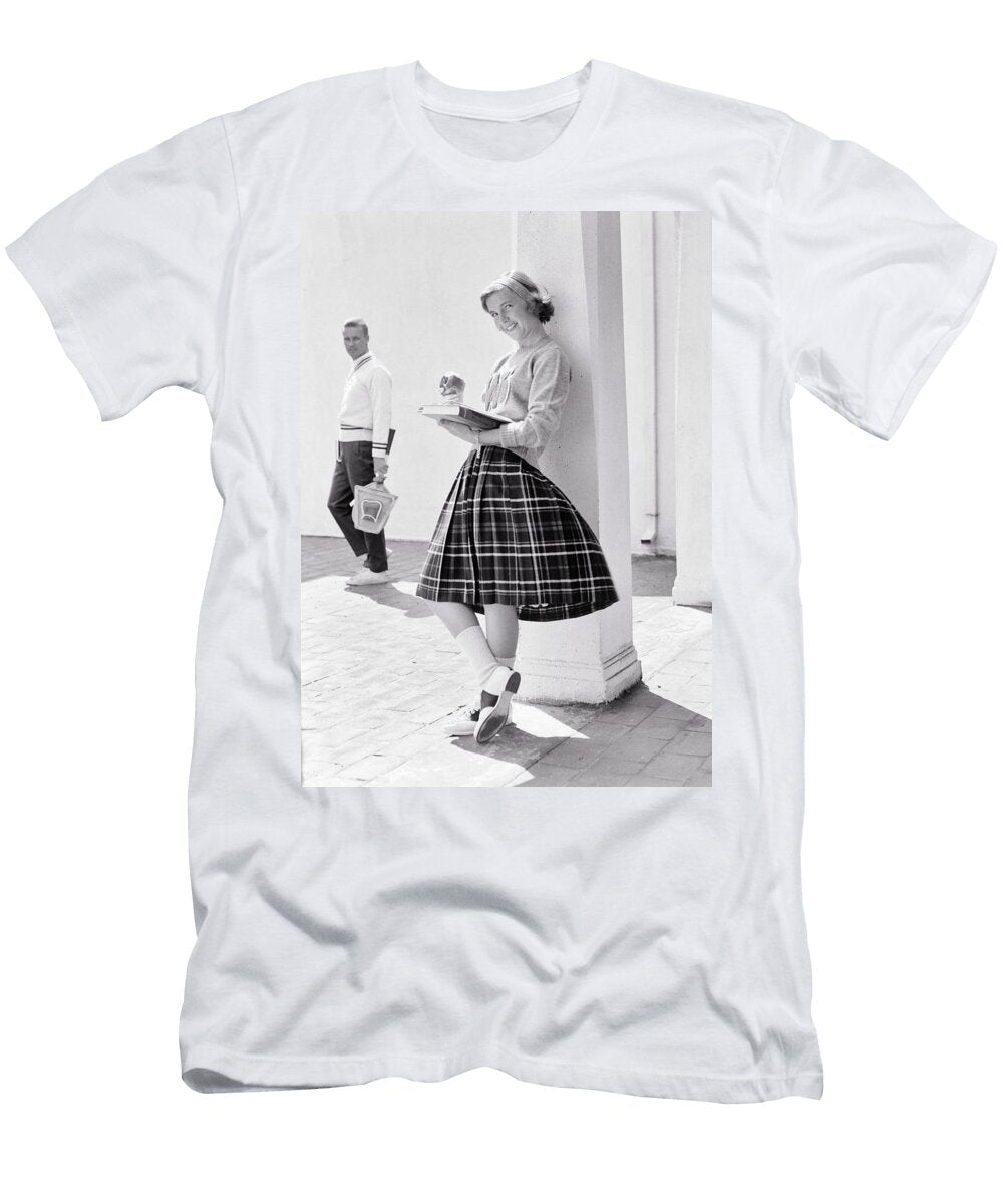 1950s 1960s Teen Girl Leaning Vintage Images T-Shirt