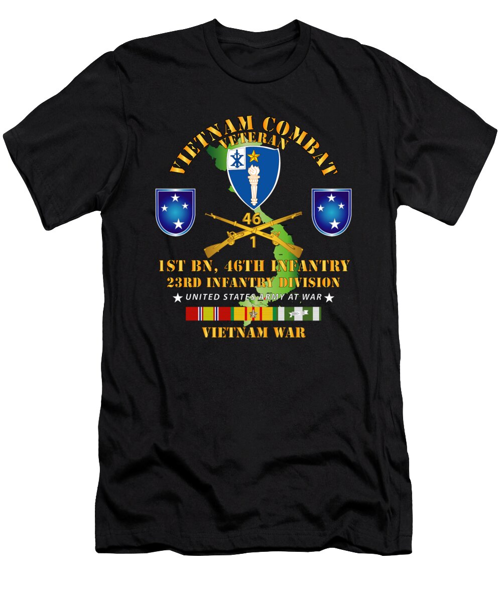 1st Bn 46th Infantry W Vn Svc Tom Adkins T-Shirt