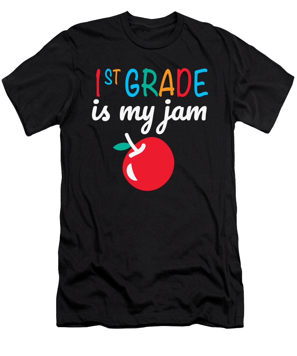 1st Grade Is My Jam with Red Apple Licensed Art T-Shirt