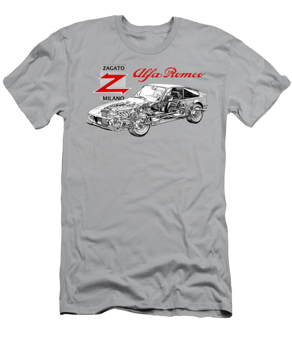 2 Alfa Romeo Junior Z Cutaway Automotive Art Vladislav Shapovalenko T-Shirt