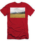2 Autumn Field with Yellow Grass and Mountains Elena Saulich T-Shirt
