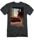 2 Cat Lays on Bed At Sunset Reyes Calvo T-Shirt