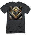 2 Gold and Silver Halftone Pattern on Geometric Black Background Talha Khan T-Shirt