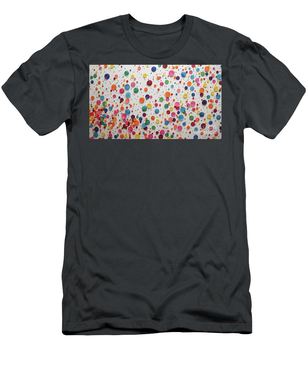 2 Hand Drawn Colorful Watercolor Geometric Seamless Polka Dot Patt Turgay Koca T-Shirt