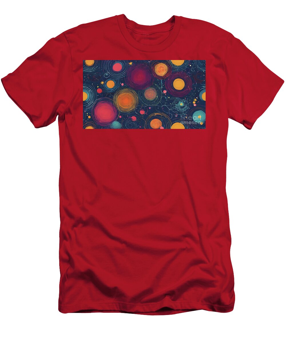 2 Hand Drawn Geometric Seamless Round Circular Dot Polka Dot Pat Turgay Koca T-Shirt