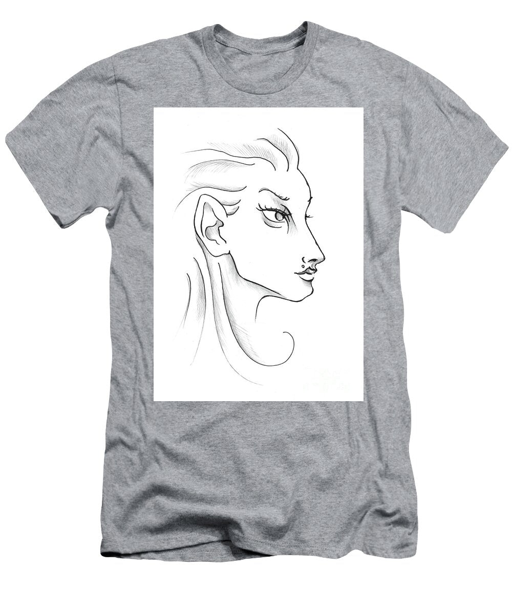 2 Mouse Girl Fantasy Character Original Hand Drawn Sketch Ink and Pencil Pavel Shamav T-Shirt