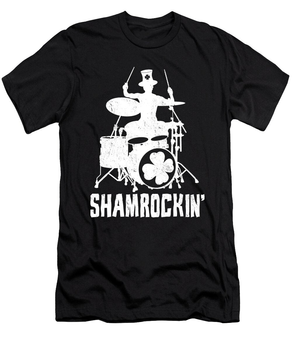 2 Shamrockin St Patricks Day Shamrock Drummer Haselshirt T-Shirt