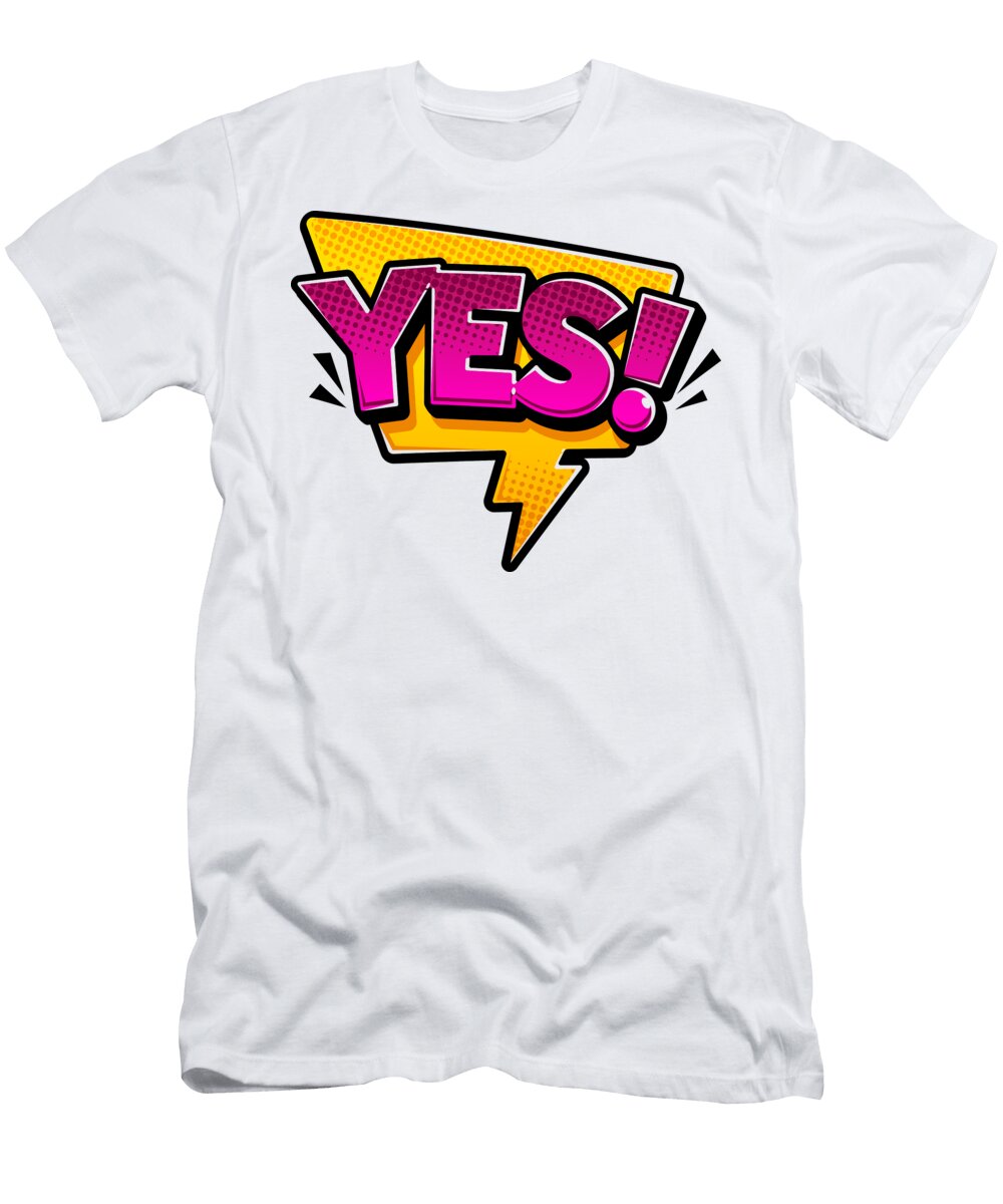 2 Yes Comic Speech Bubble Print on Demand T-Shirt