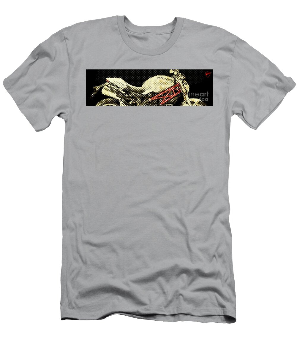 2010 Ducati Monster 1100 Abstract Art Brush and Bike T-Shirt