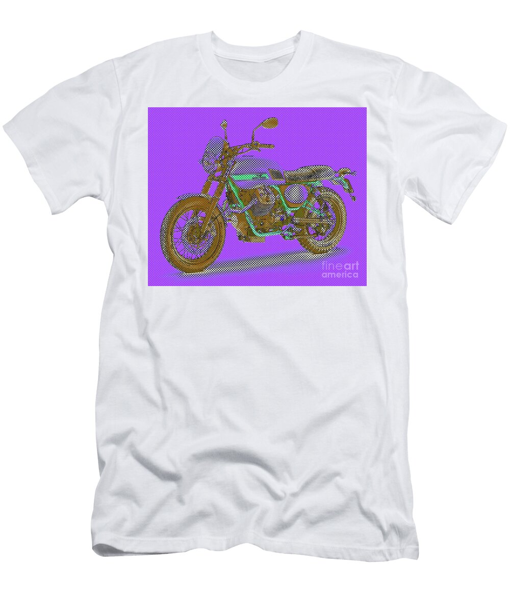 3 2016 Moto Guzzi V7ii Stornellopop Art Brush and Bike T-Shirt
