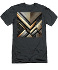 3 Gold and Silver Halftone Pattern on Geometric Black Background Talha Khan T-Shirt