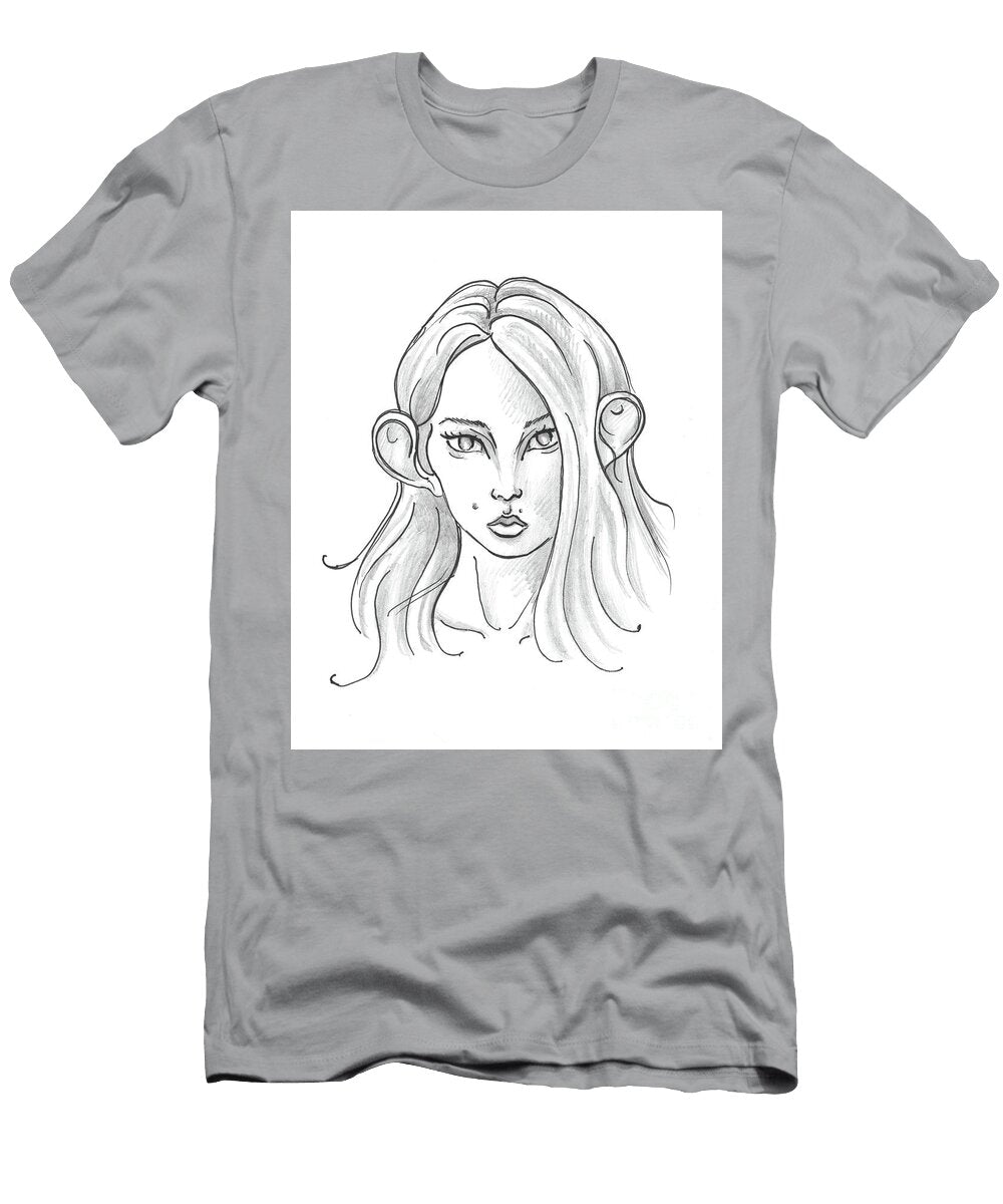 3 Mouse Girl Fantasy Character Original Hand Drawn Sketch Ink and Pencil Pavel Shamav T-Shirt