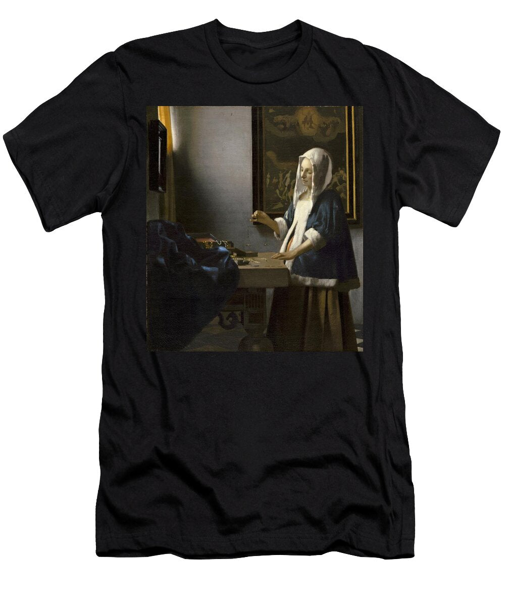 3 Woman Holding a Balance Johannes Vermeer T-Shirt