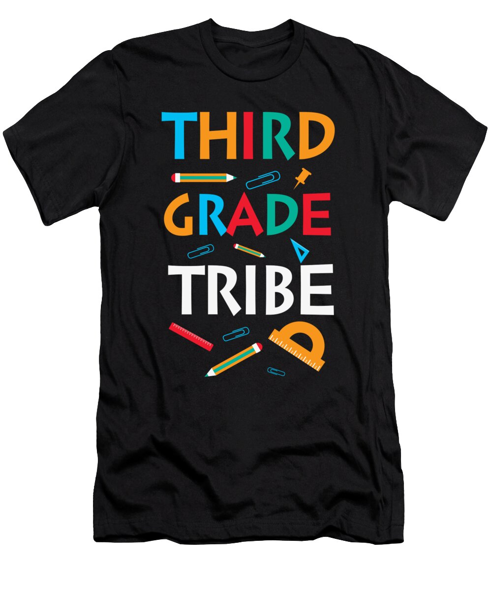 3rd Grade Tribe with School Equipment Licensed Art T-Shirt