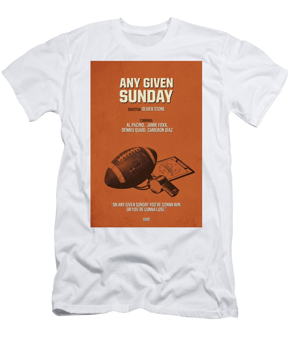 4 Any Given Sunday Minimal Movie Poster Retro Film Poster Vintage 1999 Sampadart Gallery T-Shirt