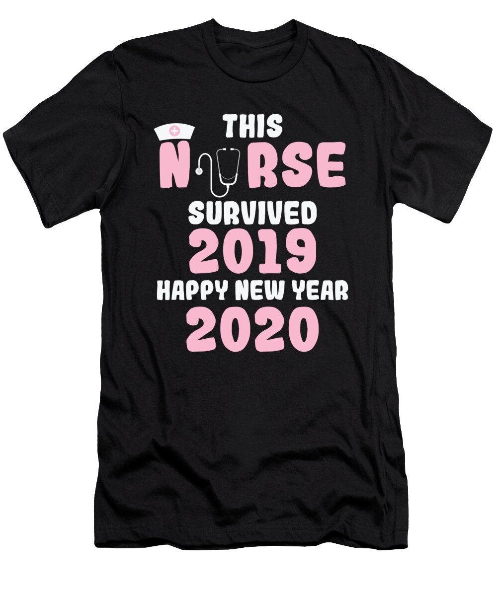 4 Happy New Year 2020 Nurse Gift Haselshirt T-Shirt