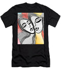 4 Pop Art Lesbian Couple Kissing Lesbian Kiss Lgbt Lgbtq Watercolor Painting Hand Drawn Lesbian Mounir Khalfouf T-Shirt